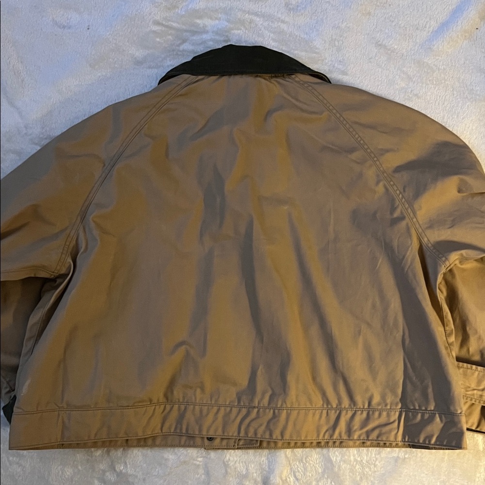 LK NW 🦅 AMERICAN EAGLE COTTON KHAKI CAMEL TAN LINED JACKET w/CORDUROY COLLAR XXL - Picture 7 of 15